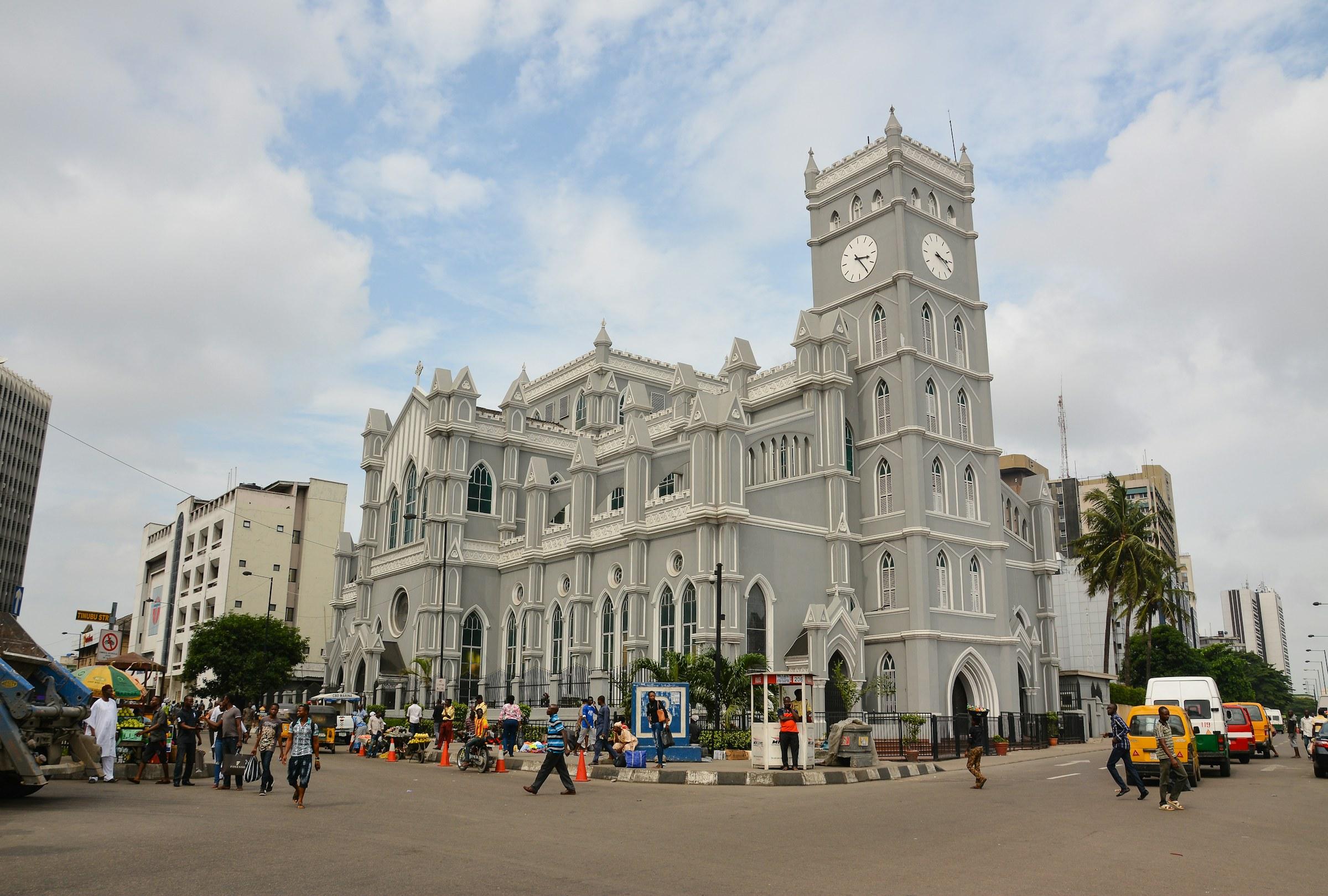 The Cathedral Church of Christ on Marina, Lagos, seen from the street.